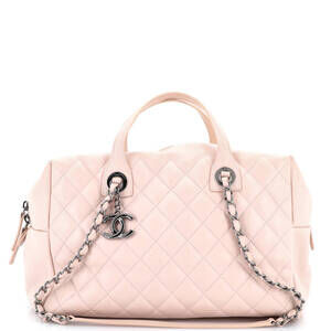 Chanel Medium Feather Weight Bowling Bag Quilted Lambskin